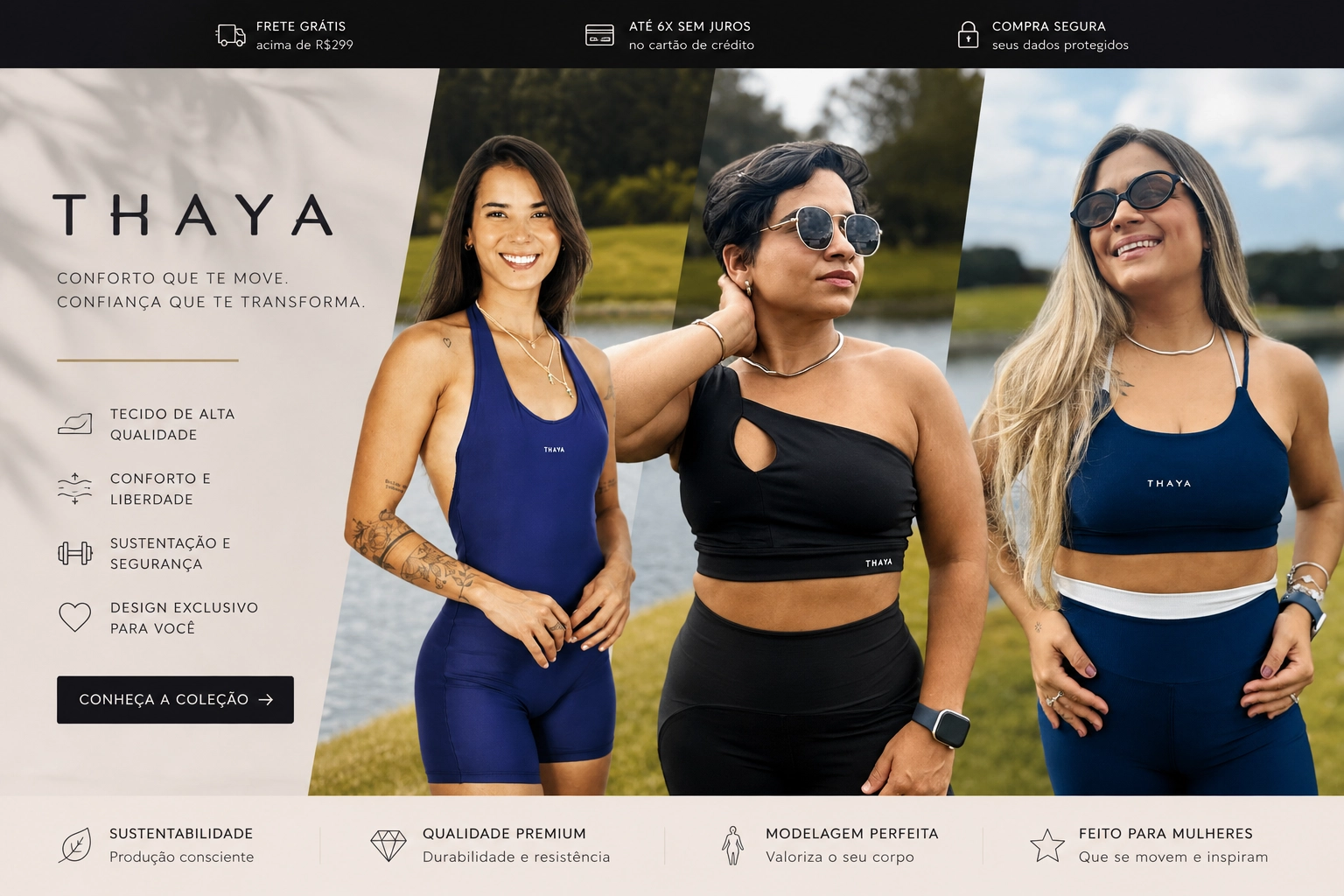Thaya Fitwear — capa da coleção